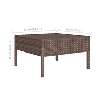 vidaXL 3 Piece Patio Lounge Set with Cushions Poly Rattan Brown