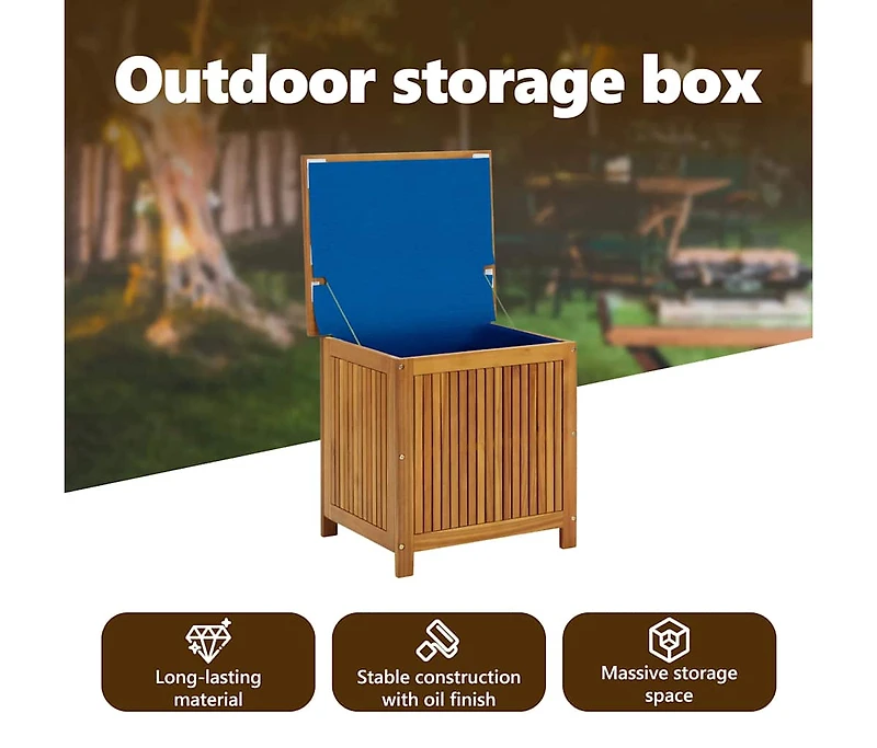 Patio Storage Box 23.6"x19.7"x22.8" Solid Wood Acacia