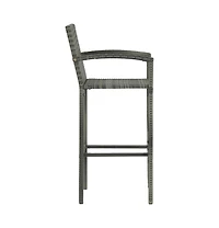 vidaXL Bar Stools 4 pcs Gray Poly Rattan