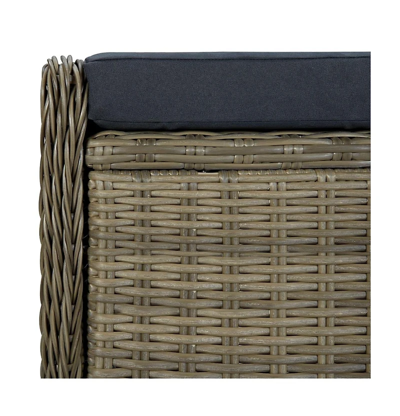 Reclining Patio Chair with Footstool Poly Rattan Brown