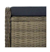 Reclining Patio Chair with Footstool Poly Rattan Brown