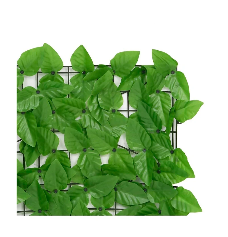 Balcony Screen with Green Leaves 157.5"x39.4"
