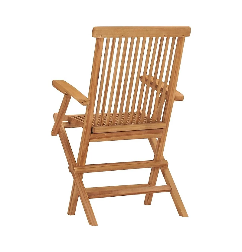Folding Patio Chairs 2 pcs Solid Teak Wood