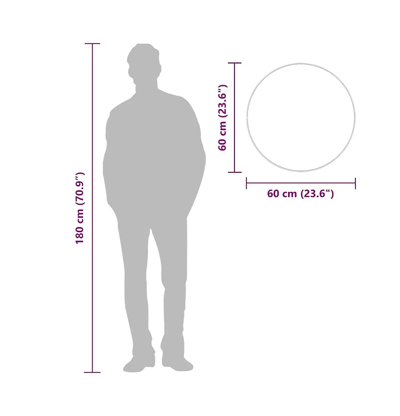 vidaXL Wall Mirror Gold 23.6" Round