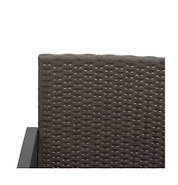 vidaXL 2-Seater Patio Bench with Cushions Brown Pp Rattan