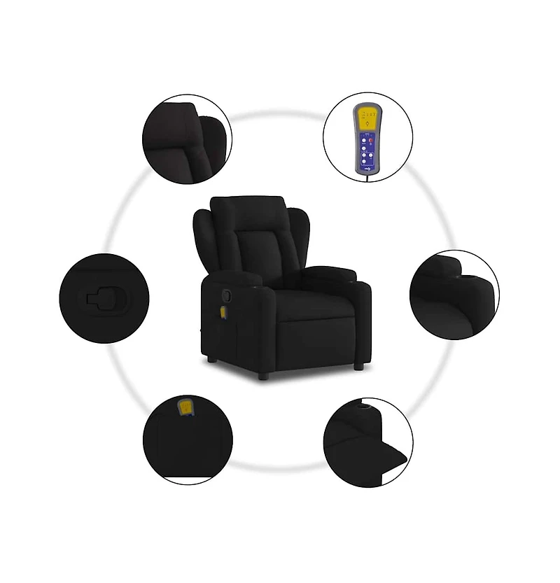 vidaXL Massage Recliner Chair Fabric