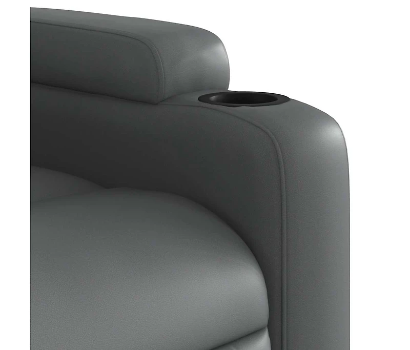 Recliner Chair Gray Faux Leather