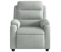 Massage Recliner Chair Light Gray Velvet