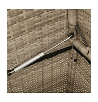 vidaXL Patio Bench with Cushions Beige Poly Rattan