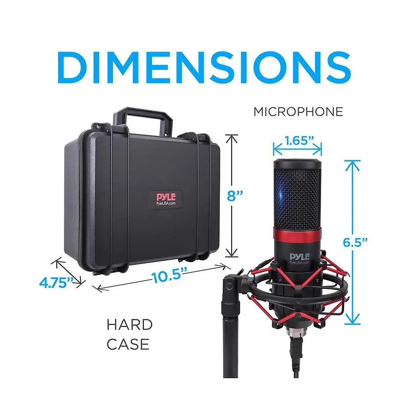 Pyle Usb Computer Microphone Kit with Shock Mount, Pop Filter, and Desktop Stand for Streaming and Recording