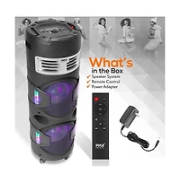 Pyle Portable Bluetooth Pa Speaker & Microphone System with Led Lights, MP3/Usb Reader, Fm Radio