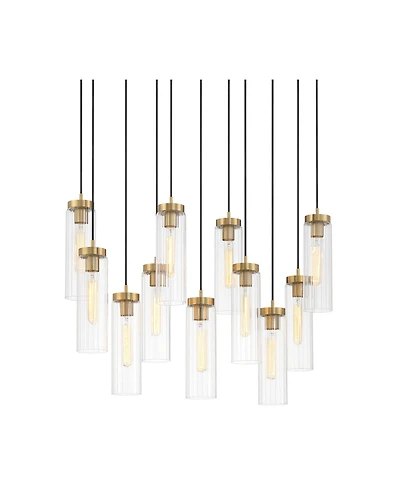 Possini Euro Design Marika 32" Modern Pendant Chandelier Ceiling Light Fixture Dining Room Over Table Kitchen Island Multi-Light Soft Gold Finish