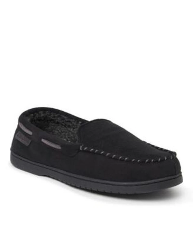 Dearfoams Mens Keaton Microsuede Moccasin House Shoe Slipper