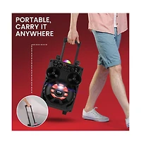 Pyle Portable Bluetooth Pa Speaker - 580W 8” Rechargeable Outdoor Bt Karaoke Audio System