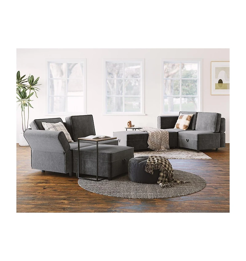 gaomon 113.4" Chenille Reversible Sectional Sofa, -Seater Modular Sectional Sofa, Comfy Sectional Sleeper Sofa Couch with Chaise