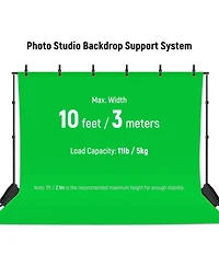 Neewer Photo Studio Backdrop Support System, 10ft/3m Wide 6.6ft/2m High Adjustable Background Stand with 4 Crossbars, 6 Backdrop Clamps, 2 Sandbags, a