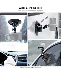 Neewer 6"/15.2cm Camera Suction Cup Mount with Ball Head Magic Arm, Metal Suction Cup Mount on Car Windshield Dash for Camera/Action Camera/Phone