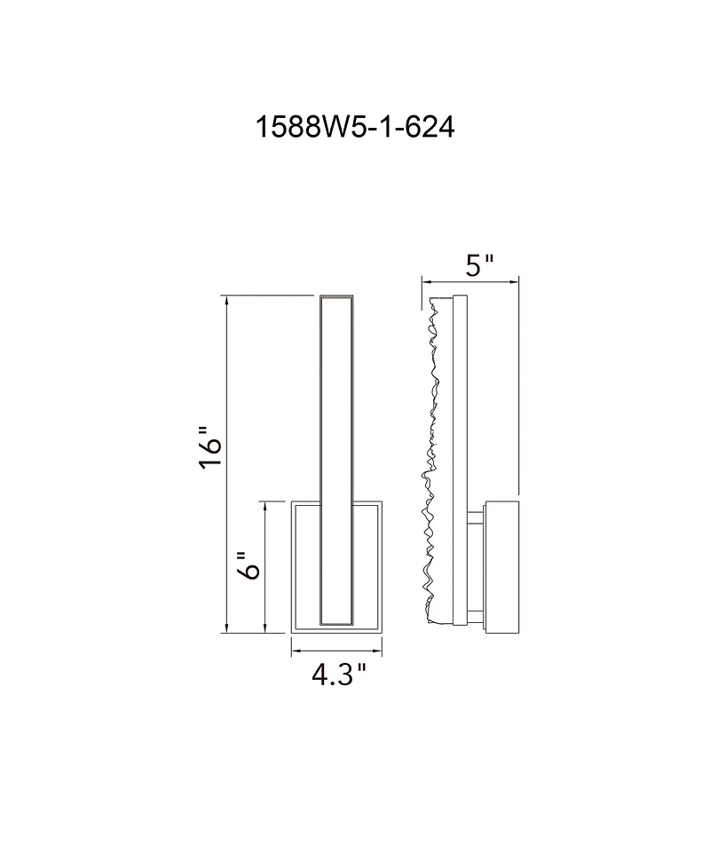 Cwi Lighting 16" Metal Stagger Integrated Led Wall Light
