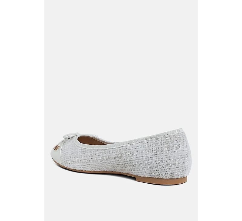 Junpey Plaid Tweed Ballet Flats