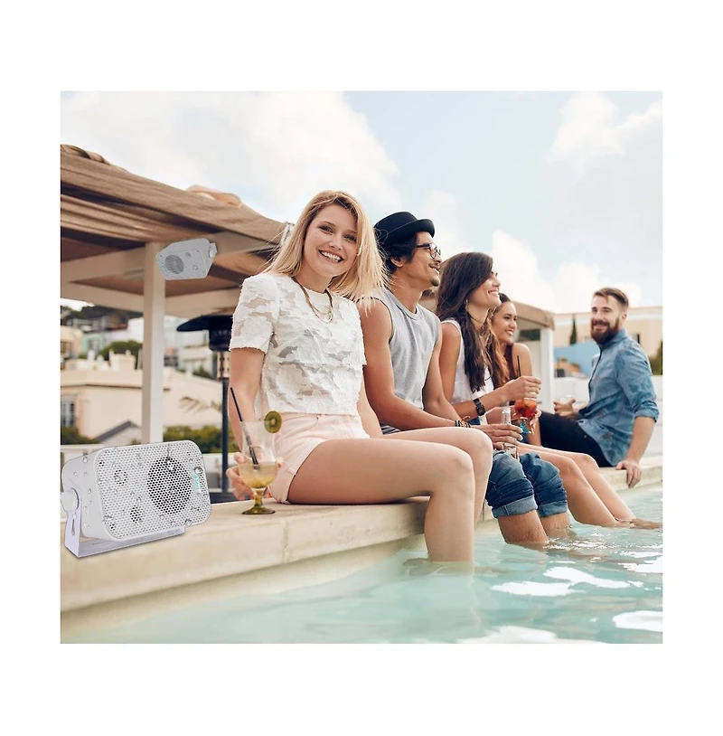 Pyle 3.5" Indoor/Outdoor Waterproof Wall-Mount Speakers - 300W Max Power, Bass Reflex Vent, Heavy Duty Construction