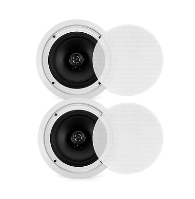 Pyle 8.0" In-Wall / In-Ceiling Speakers - 2-Way Flush Mount, 250W Max Power Output, Polypropylene Cone, High Compliance Polymer Tweeter