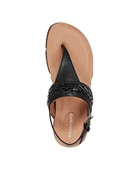 Easy Spirit Women's Monte Woven T-Strap Flat Sandals