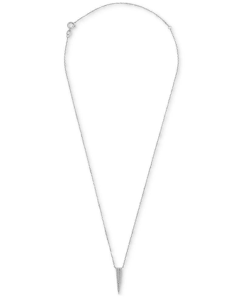Diamond Pave Spike Pendant Necklace (1/10 ct. t.w.) 10k Yellow or White Gold, 15" + 2" extender, Created for Macy's