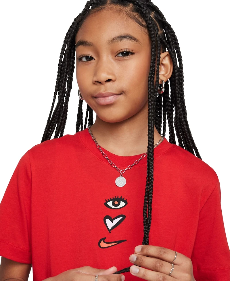 Nike Big Kids Sportswear Short-Sleeve Cotton T-Shirt