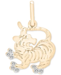 Wrapped Diamond Chinese Zodiac Charm Pendant (1/20 ct. t.w.) 10k Gold, Exclusively at Macy's