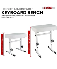 5 Core Keyboard Bench Piano Stool Thick Padded Seat Height Adjustable Keyboard Chair