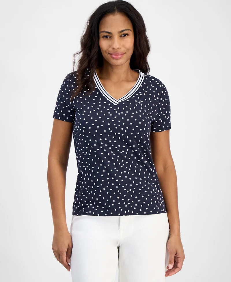 Nautica Jeans Women's Polka-Dot Rivera Top