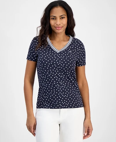 Nautica Jeans Women's Polka-Dot Rivera Top