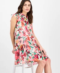 julia jordan Women's Floral-Print Ruffle-Sleeve Mini Dress