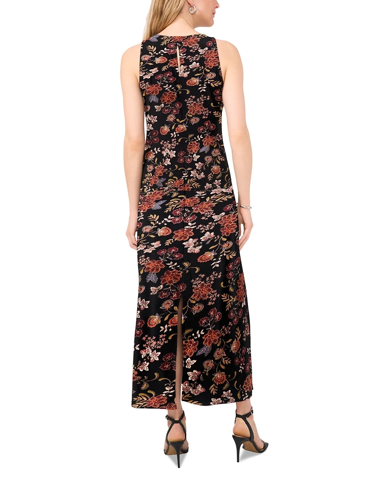 Vince Camuto Women's Floral Sleeveless Keyhole-Back Crewneck Maxi Dress