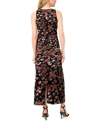 Vince Camuto Women's Floral Sleeveless Keyhole-Back Crewneck Maxi Dress