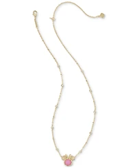 Kendra Scott 14k Gold-Plated Cubic Zirconia & Cultured Freshwater Pearl Minnie Mouse 14" Adjustable Pendant Necklace