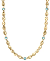 Amethyst Bezel Mariner Link 18" Collar Necklace (5 ct. t.w.) 14k Gold-Plated Sterling Silver