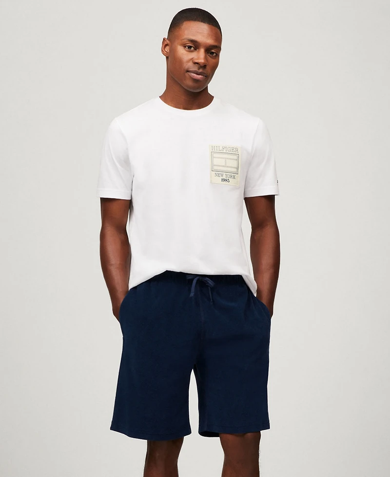 Tommy Hilfiger Men's Relaxed Fit Short Sleeve Outline Flag Logo T-Shirt
