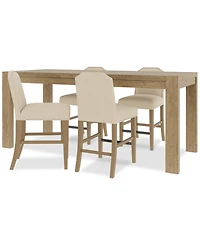 5pc Counter Height Dining Set (Davie Rectangular Table & 4 Hinsen Stools)