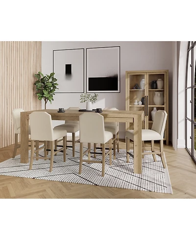 7pc Counter Height Dining Set (Davie Rectangular Table & 6 Hinsen Stools)