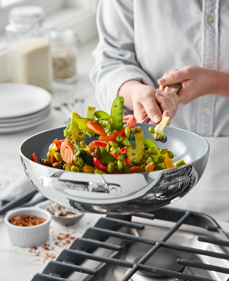 GreenPan Valencia Pro Stainless Steel 12" Wok with Lid