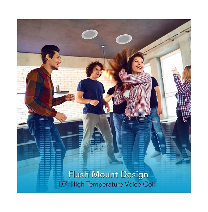 Pyle 8.0" In-Wall / Ceiling Speaker System - 150W Max Power, 2-Way Flush Mount, Enclosed Housing, Professional Audio