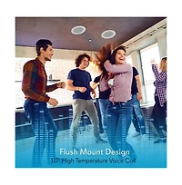 Pyle 8.0" In-Wall / Ceiling Speaker System - 150W Max Power, 2-Way Flush Mount, Enclosed Housing, Professional Audio