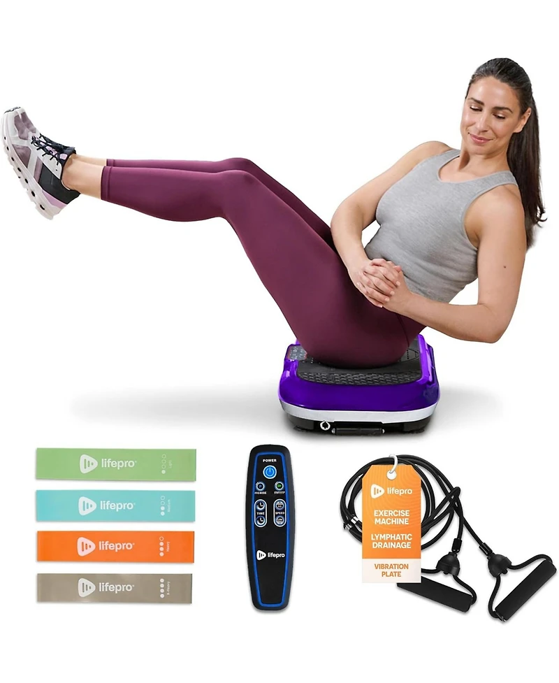 LifePro Whole Body Vibration Plate Exercise Machine with Loop Bands - Fitness Platform for Home Workouts & Training