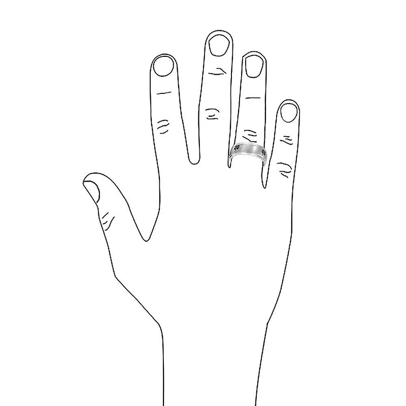 Bling Jewelry Stainless Steel Celtic Irish Shamrock Band Ring Matte Silver Tone