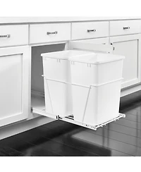 Rev-a-Shelf Double Pullout 35 qt. Trash Can for Kitchen,Rv-18PB-1