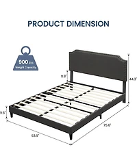gaomon Full Size Bed Frame with Headboard, Metal Platform Bed Frame