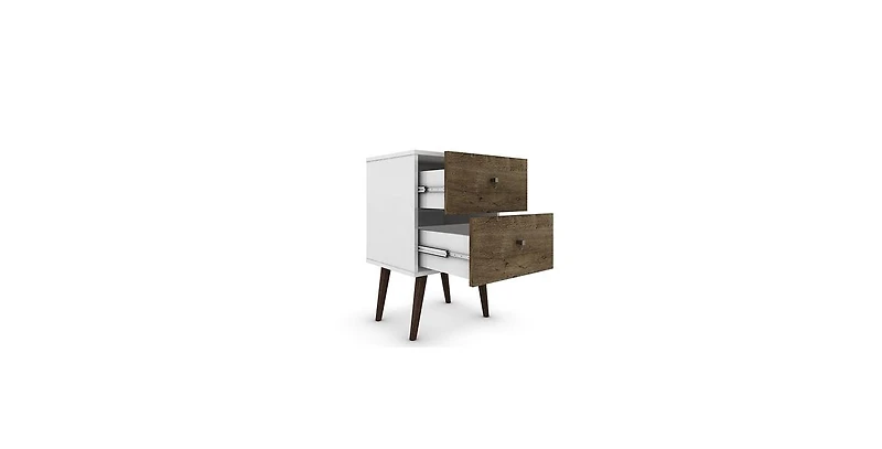 Slickblue Modern Mid-Century Side Table Nighstand in Wood Finish