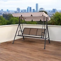 Slickblue Outdoor 3-Person Canopy Swing for Porch Patio or Deck