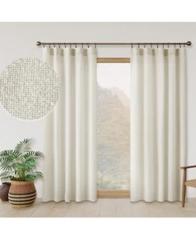 Awesome Home Boucle Light Filtering Back Tab Single Curtain Panel